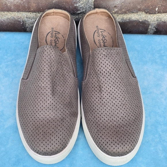 Life Stride Suede Leather Slip On Mule Tennis Shoe Sneakers Sz 6 - Picture 2 of 11